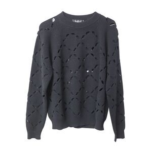 Versace Laser Cutout Sweater in Black Wool